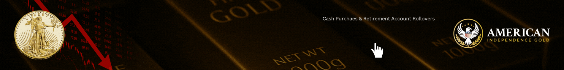 4.23.25 AIG – web banner-The MARKET IS DOWN, BUT GOLD IS UP, way up gif