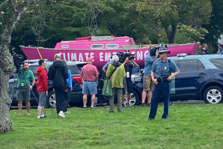 Ahoy! Climate activists leave Charlie Baker high and dry